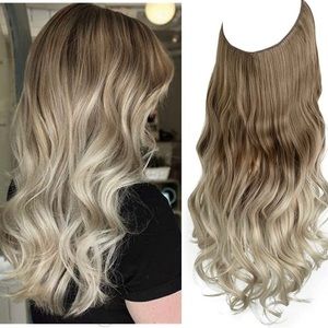 - 20 inch fish line band halo hair extension